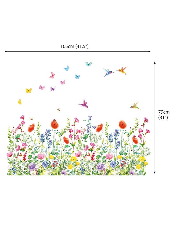DECOWALL SG2-2114 Garden Flower Wall Stickers Birds Plants Floral Decals Removable for Nursery Bedroom Living Room Art Home Mural Decoration Decor - Image 5