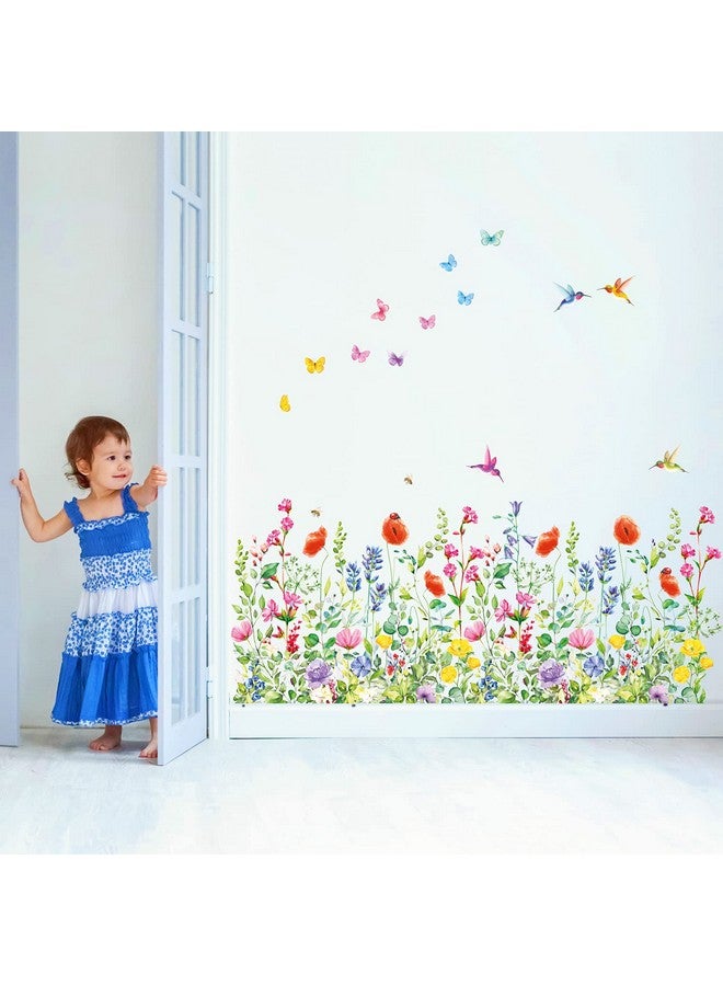 DECOWALL SG2-2114 Garden Flower Wall Stickers Birds Plants Floral Decals Removable for Nursery Bedroom Living Room Art Home Mural Decoration Decor - Image 4