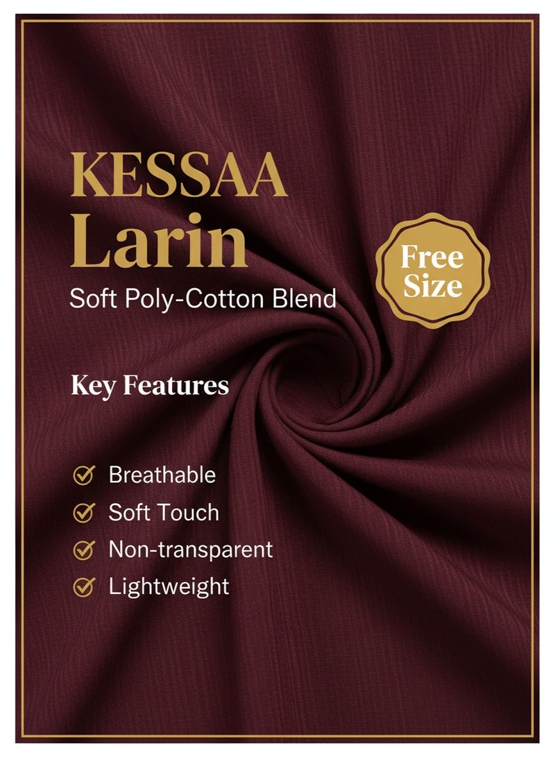 KESSAA Larin Women’s Premium Prayer Isdal – Luxury Silk-Cotton Full-Coverage Salah Dress with Integrated Head Scarf | Lightweight, Breathable, Modest Wear for Home, Travel & Mosque – Burgundy - Image 4