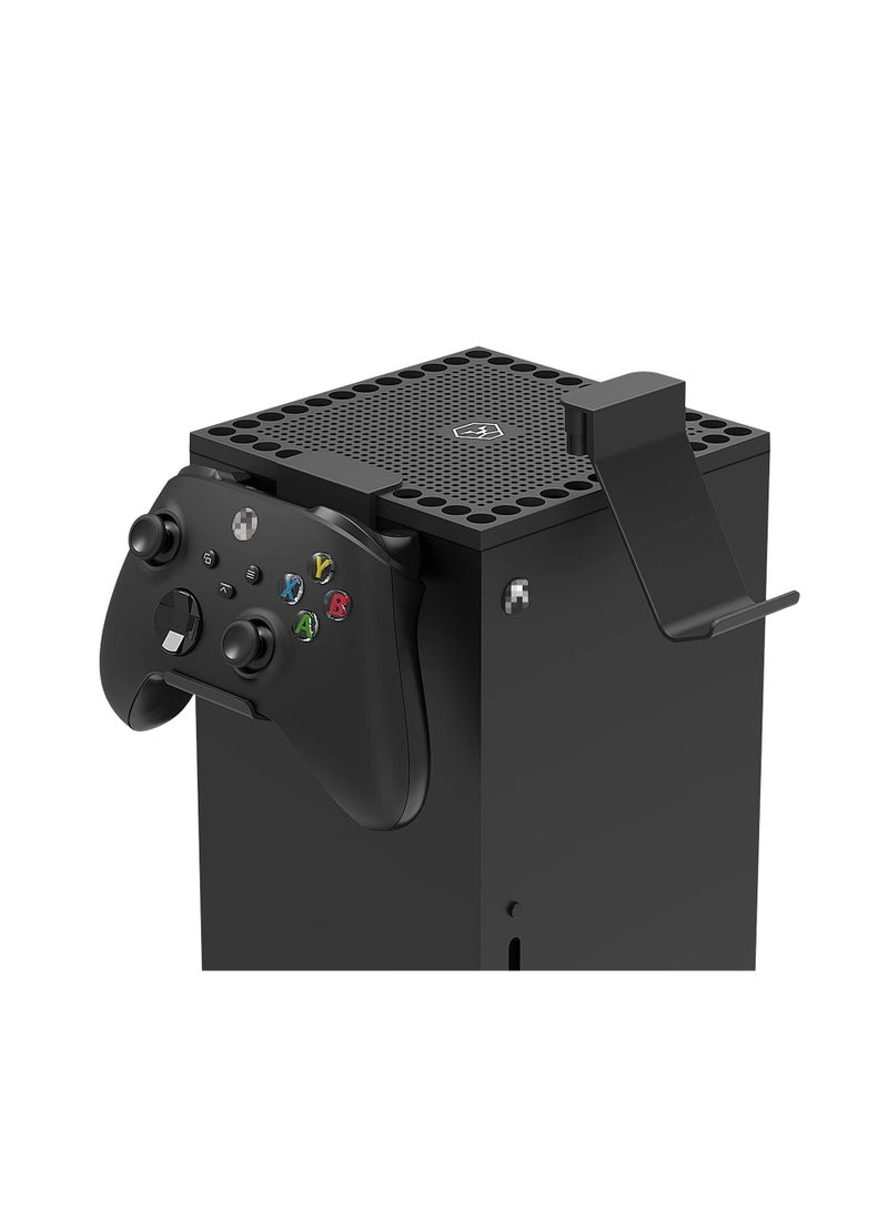 Excefore Dust Cover Controller Mount Compatible for Xbox Series X - 2 in 1 Game Accessories with Dust Filter Cover Compatible for XSX Console and 2 Holder Hanger Stand for Series X Controller & Game Headset - Image 1
