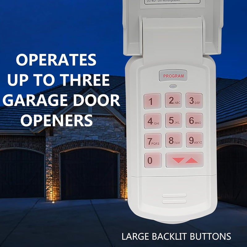 Acvoce Garage Door Opener Keypad for Genie Intellicode and Dip Switch Opener, Overhead Door Codedodger, Replace GK-R 37332R OKP-BX GK-BX GWKP - Image 5