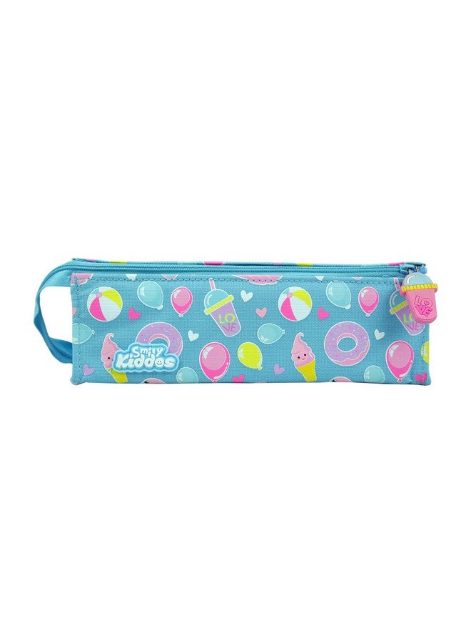 SMILY KIDDOS Smily Kiddos| Smily Tray Pencil Case (Light Blue) | Compass Box | Pencil Case for Kids with Cartoon Zipper | Smily Kiddos Tray Pencil Case | Color Black/Pink/Light Blue/Blue/Purple - Image 1