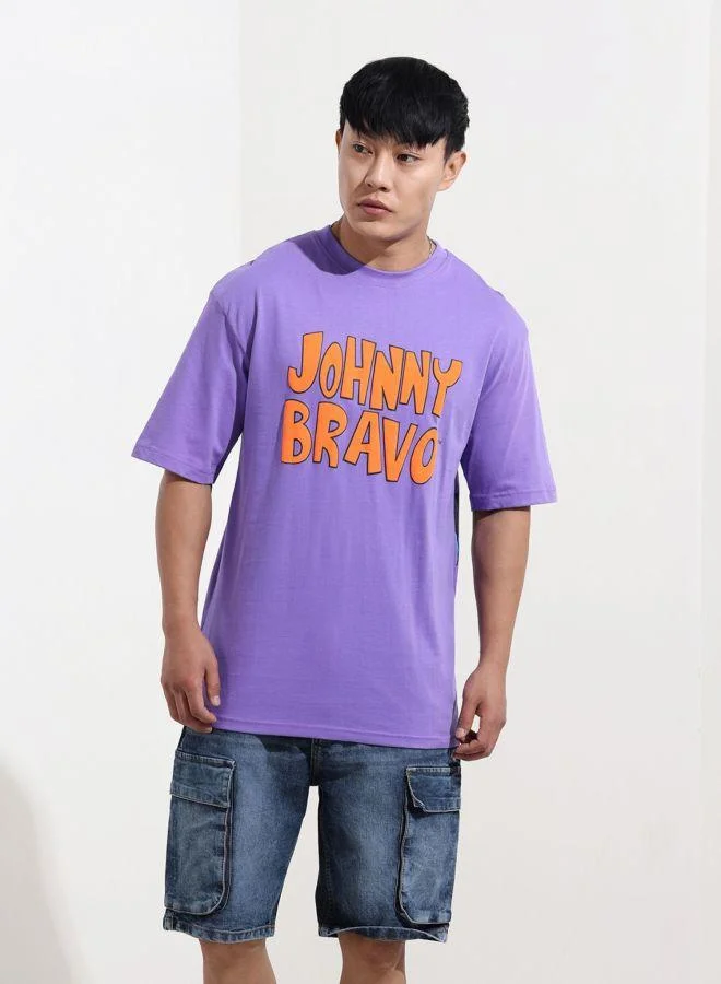 ذا انديان كراج كو Men Boxy Fit Johnny Bravo Printed Crew Neck Half Sleeves T-Shirt