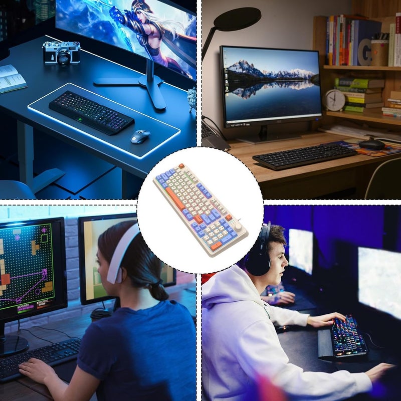 ويندفورج كرافت لوحة مفاتيح ميكانيكية مضيئة للألعاب | لوحة مفاتيح ميكانيكية بإضاءة خلفية 94 مفتاحًا | لوحة مفاتيح ميكانيكية ثلاثية الألوان K82 | لوحات مفاتيح ألعاب سلكية مضيئة للطلاب | بوراتو - Image 2