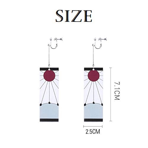 Exlinonline Tanjiro Hanafuda Earrings Breath Of The Sun Symbol Great For Demon Slayer Anime Light-Weight Wearing (Breath Of The Sun B) - Image 2