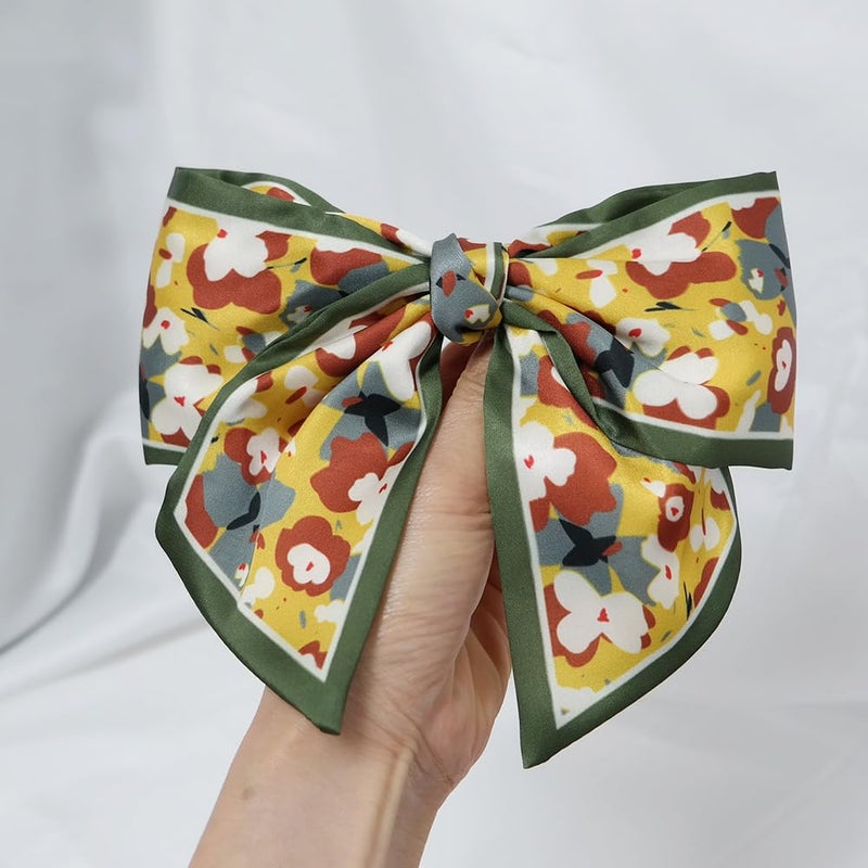 GETACOTA 4pcs Satin Hair Bows for Women Girls Hair Ribbon Bow Big Bowknot Battette Clips Thick Hair Strong Holding Hair Accessories Hairpin - Image 4