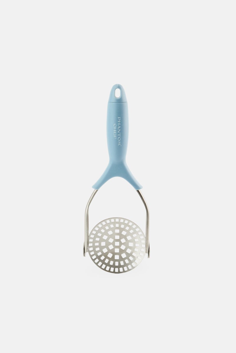 Phantom Chef Stainless Steel Potato Masher, Slate Blue - Image 1