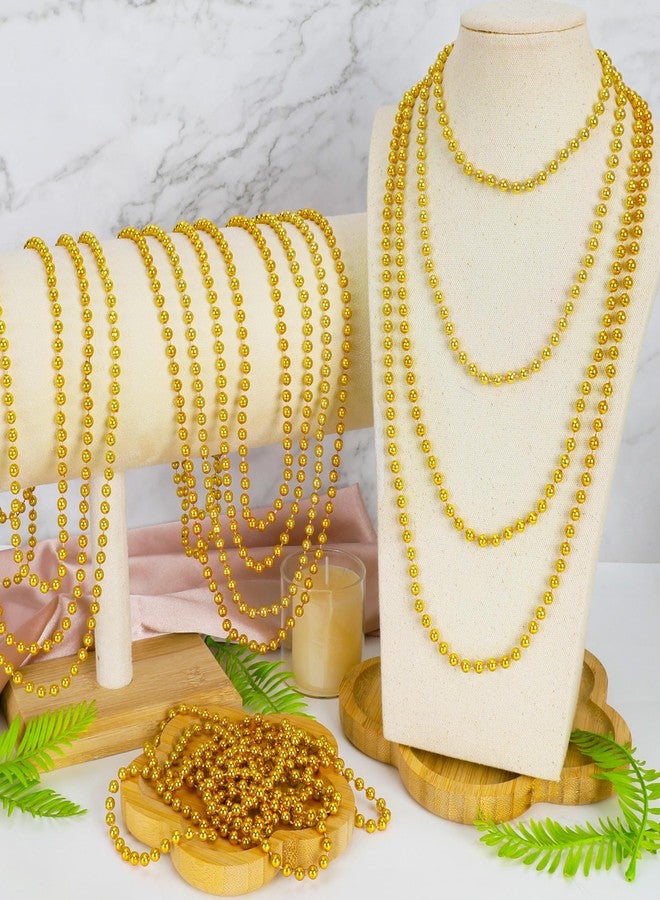 Huskein 24 PCS Gold Bead Necklace, 33" Mardi Gras Beads Bulk, Mardi Gras Beaded Necklace Accessories, Round Necklaces Parade Beads for Carnival Party Supplies Wedding Birthday - Image 4