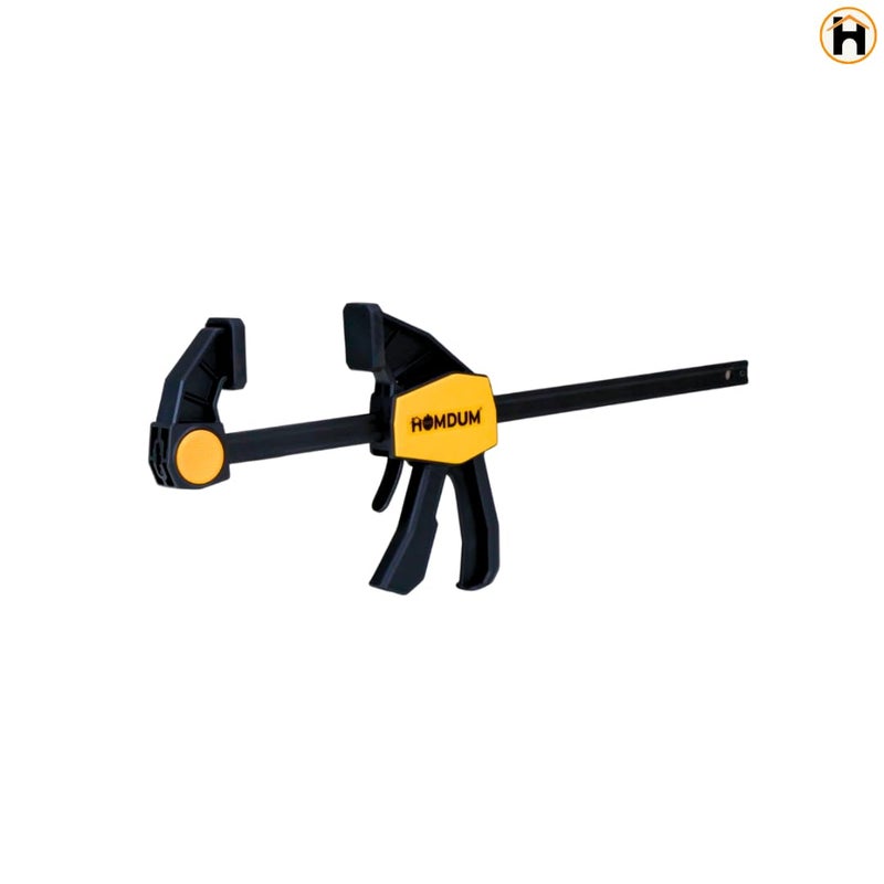 Homdum مشبك بار سريع 12 بوصة | مشبك من نوع F بيد واحدة | 150x 60 مم | موصل مشبك للمشاريع الأكبر | مقبض نايلون ومقبض مطاطي | محول بار سريع لمشاريع النجارة عبوة من 4 قطع - Image 2