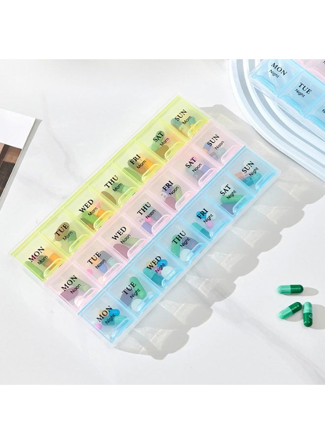 Weekly Pill Organizer 3 Times a Day Pill Case Large Medicine Planner 7 Day Pill Box for Vitamin Fish Oils Medication Supplement (7X3 Medium) - Image 3