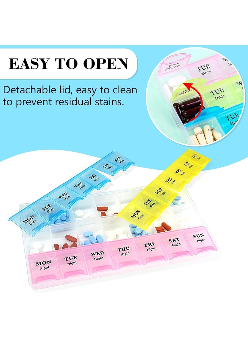 Weekly Pill Organizer 3 Times a Day Pill Case Large Medicine Planner 7 Day Pill Box for Vitamin Fish Oils Medication Supplement (7X3 Medium) - Image 5