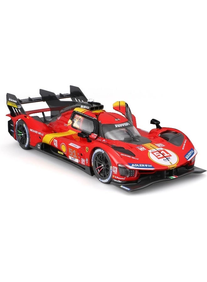 Bburago LeMans 24h 2023Racing Ferrari 499P #51 Die-cast Car (Red, 1:18) - Image 3