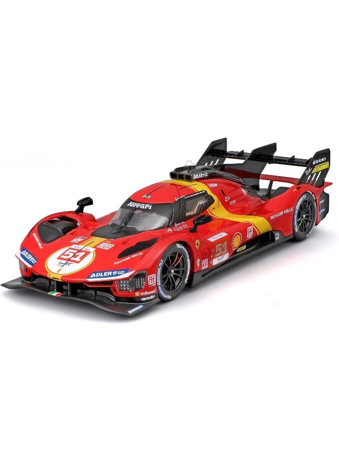 Bburago LeMans 24h 2023Racing Ferrari 499P #51 Die-cast Car (Red, 1:18) - Image 1