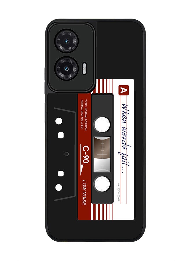 Stylizedd For Motorola Moto G35 Case,Slim fit Camera Protection, Shockproof Thin Phone cover  - When Words Fail (Black Tape)