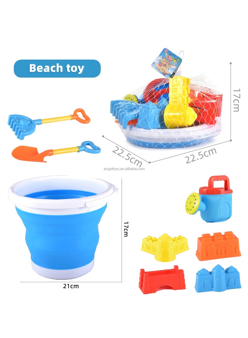 لحظة مرح مجموعة ألعاب الشاطئ الرملية للأطفال مع دلو وقوالب رمال - 8 قطع - Image 2