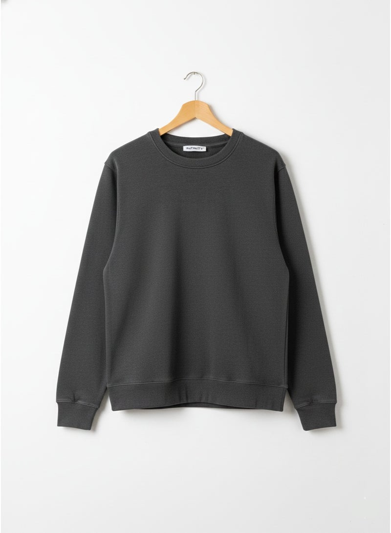 Infinity Women’s Grey Sweatshirt – Soft Crewneck, Long Sleeve, Casual Comfort Pullover - Image 1