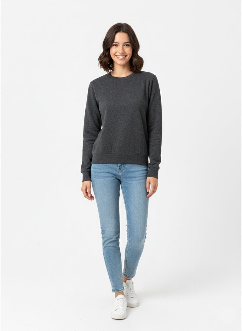 Infinity Women’s Grey Sweatshirt – Soft Crewneck, Long Sleeve, Casual Comfort Pullover - Image 4