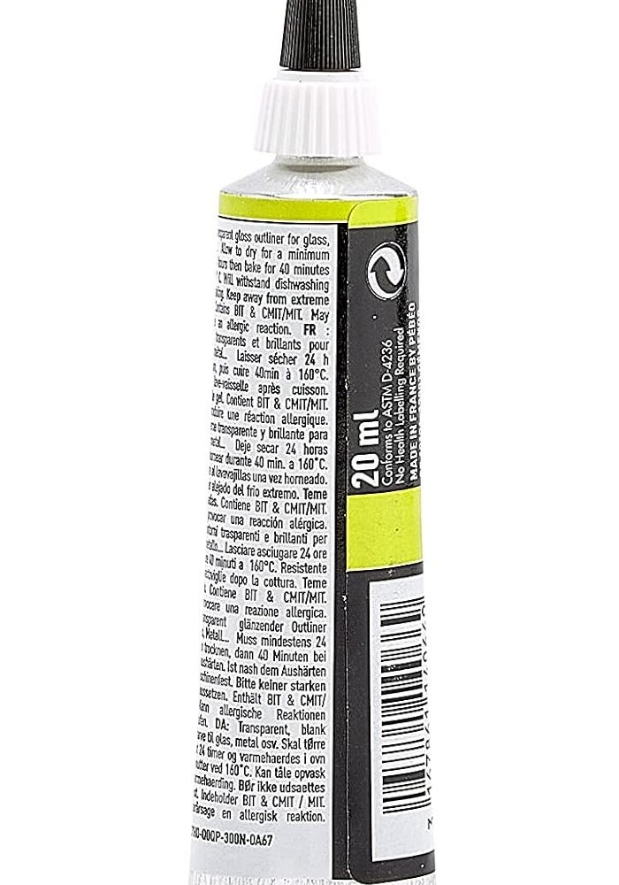 PEBEO Vitrea 160 Glass Paint Outliner - 0.67 Fl Oz, Ink Black, 066 - Image 3