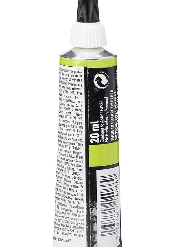 PEBEO Vitrea 160 Glass Paint Outliner - 0.67 Fl Oz, Ink Black, 066 - Image 4
