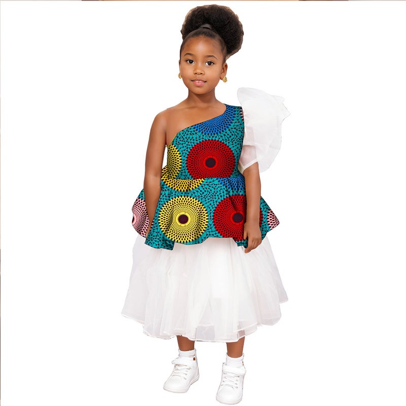 Dashiki African Girls Princess Dress Gauze Dress Ankara Print Patchwork Baby Girl Dress Children'S Clothing - Image 2