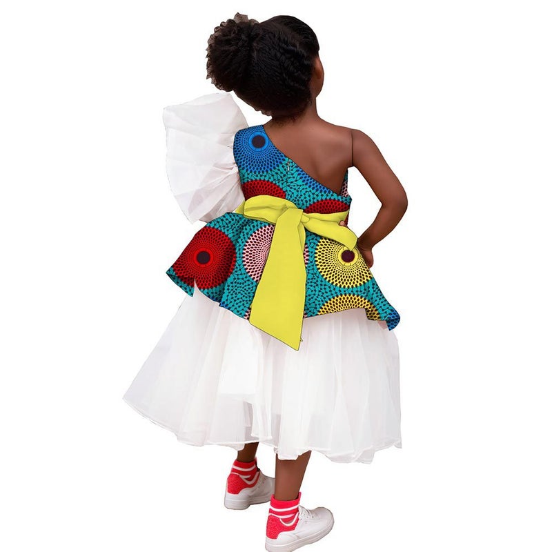 Dashiki African Girls Princess Dress Gauze Dress Ankara Print Patchwork Baby Girl Dress Children'S Clothing - Image 4