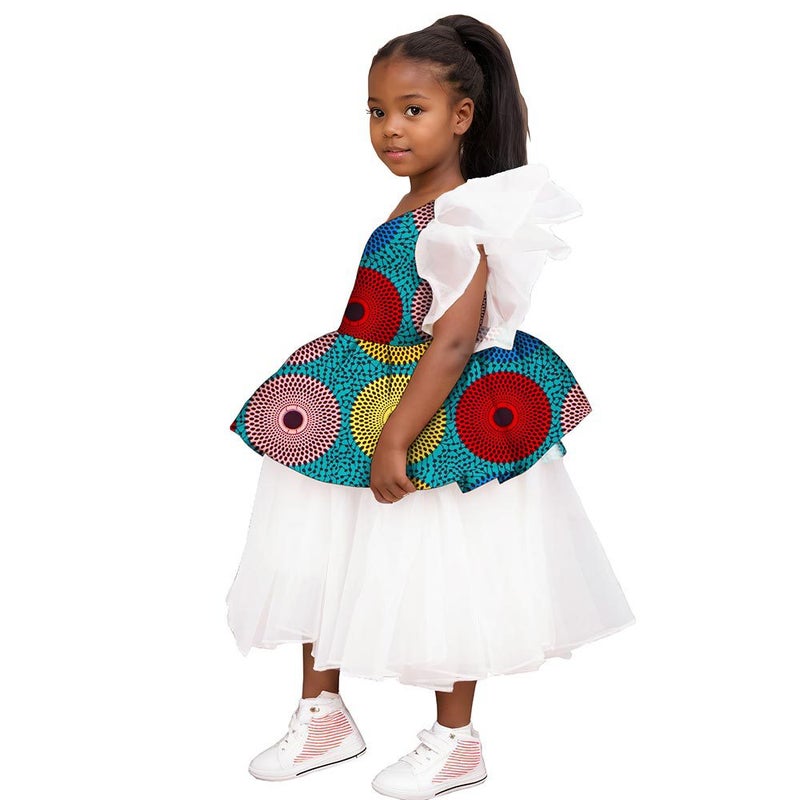 Dashiki African Girls Princess Dress Gauze Dress Ankara Print Patchwork Baby Girl Dress Children'S Clothing - Image 3