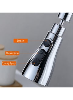 KASTWAVE 360°Swivel Faucet Tap Aerator,with 3 Water Outlet Modes,Water Saving Splash-Proof Kitchen Bathroom Head Sink Spout,Apply to 22-24mm Tap Spray Head (Sliver)  - Image 2