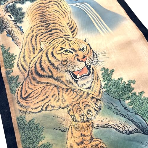 CIFIBIFUN Wall Art Poster Prints Paintings, Hanging Paper Scroll Decor Ready to Hang Asia Vintage Aesthetic,for Home Office Restaurant Tigers Feng Shui (E3) - Image 4