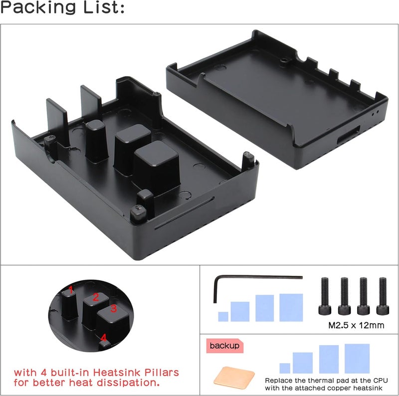 Geekworm Raspberry Pi 4 Aluminum Case, Raspberry Pi 4 Model B Heavy Duty Aluminum Passive Cooling Case for Raspberry Pi 4B Only - Image 5