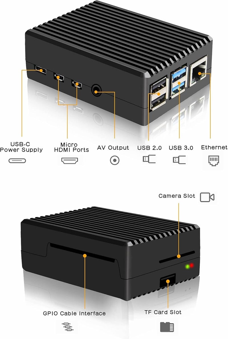 Geekworm Raspberry Pi 4 Aluminum Case, Raspberry Pi 4 Model B Heavy Duty Aluminum Passive Cooling Case for Raspberry Pi 4B Only - Image 2