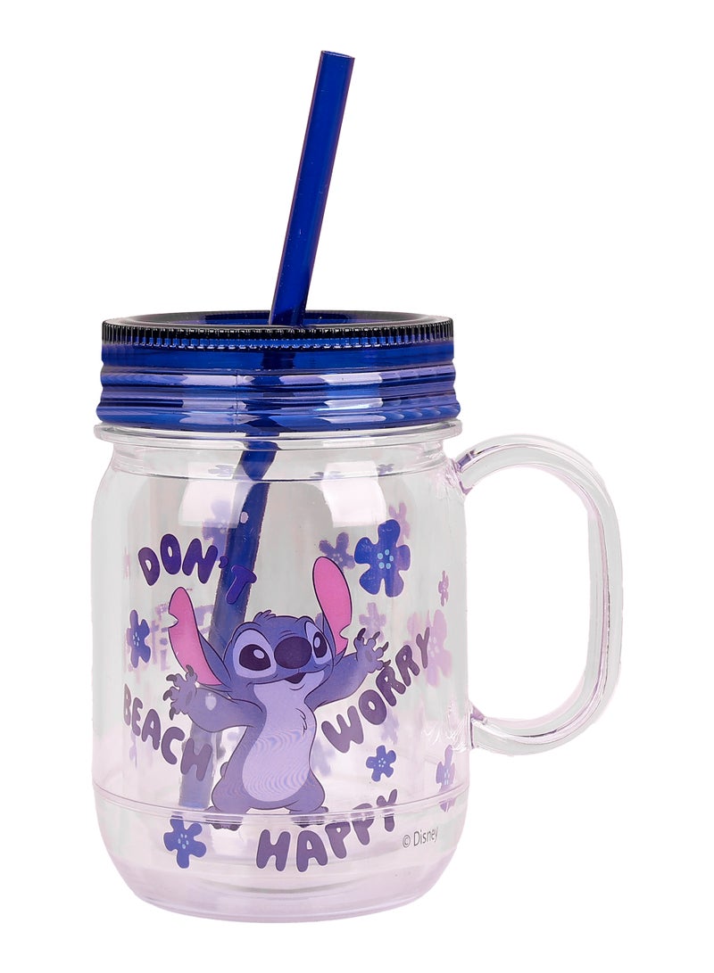 Disney Disney Stitch Plastic Cup With Straw 550ml - Image 1