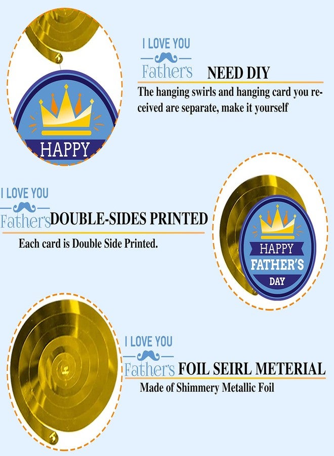 Funnlot Fathers Day Decorations 62PCS Hanging Swirls Father's Day Decorations for Home Blue Gold Double Sided Happy Fathers Day Decorations Hanging Swirls for Father's Day Decorations Decoracion - Image 4