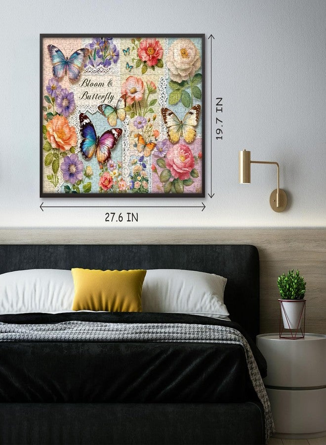 PICKFORU Vintage Butterfly Puzzle for Adults 1000 Pieces, Floral Butterfly Spring Garden Art,Flower Botanical Themed Collage Jigsaw Puzzle Challenge Aesthetic - Image 5