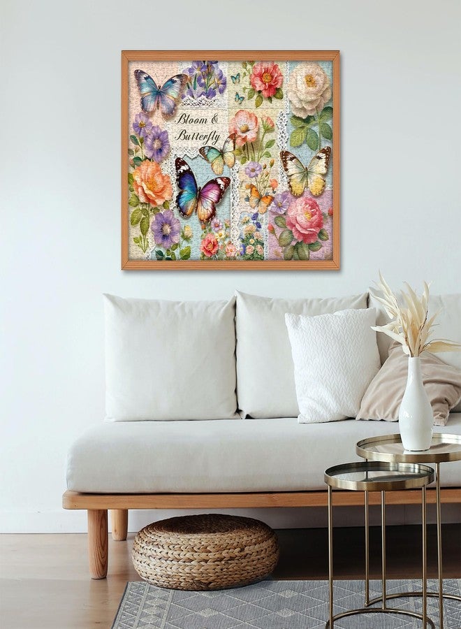 PICKFORU Vintage Butterfly Puzzle for Adults 1000 Pieces, Floral Butterfly Spring Garden Art,Flower Botanical Themed Collage Jigsaw Puzzle Challenge Aesthetic - Image 3