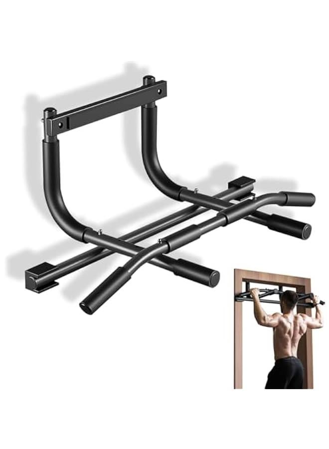 هوكور قضيب سحب للمدخل من تراسل، قضيب رفع الذقن المحمول لاطار الباب العلوي من الجسم، قضيب تمارين القوة بارتفاع قابل للتعديل، قضيب سحب بدون براغي، قضيب  للتمرين 80-85 سم، باب للمنزل والرياضة وصالة - Image 1