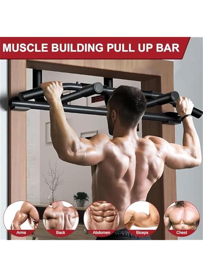 هوكور قضيب سحب للمدخل من تراسل، قضيب رفع الذقن المحمول لاطار الباب العلوي من الجسم، قضيب تمارين القوة بارتفاع قابل للتعديل، قضيب سحب بدون براغي، قضيب  للتمرين 80-85 سم، باب للمنزل والرياضة وصالة - Image 2