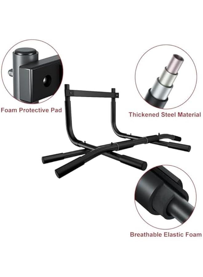 هوكور قضيب سحب للمدخل من تراسل، قضيب رفع الذقن المحمول لاطار الباب العلوي من الجسم، قضيب تمارين القوة بارتفاع قابل للتعديل، قضيب سحب بدون براغي، قضيب  للتمرين 80-85 سم، باب للمنزل والرياضة وصالة - Image 3