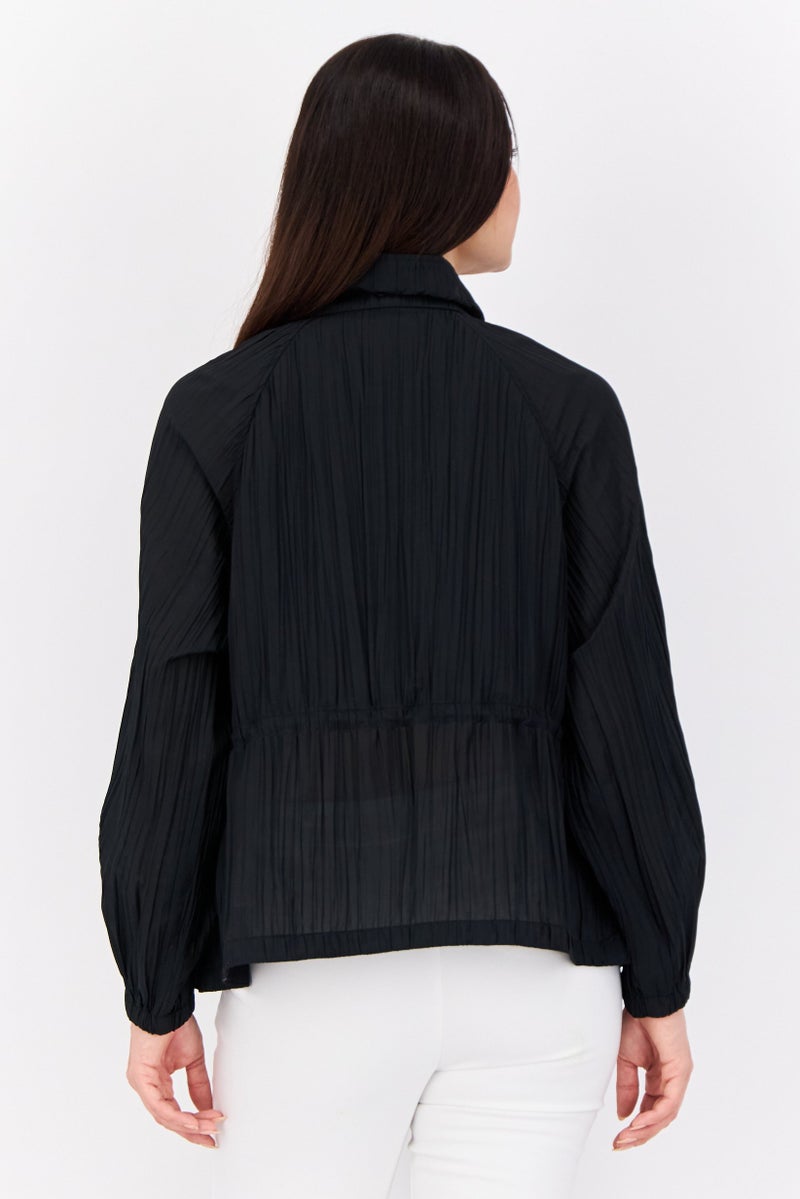 ESPRIT Women Pleated Raincoat Jacket, Black - Image 2