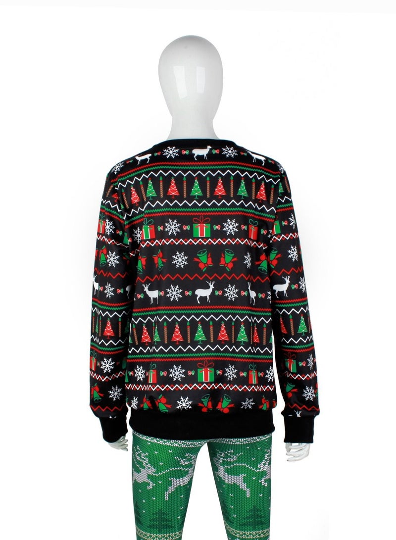 Loquat Autumn/winter New Santa Elk Shirt with Long Sleeves and round Neck  - Image 2