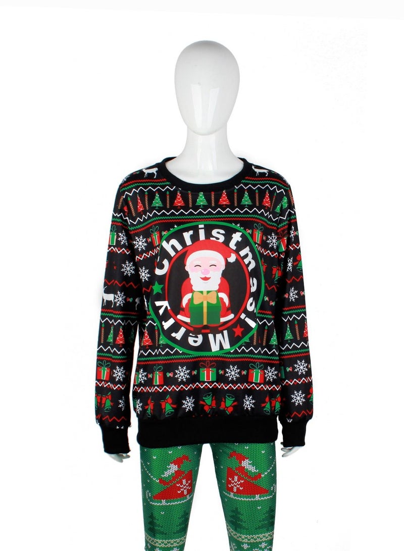Loquat Autumn/winter New Santa Elk Shirt with Long Sleeves and round Neck  - Image 1