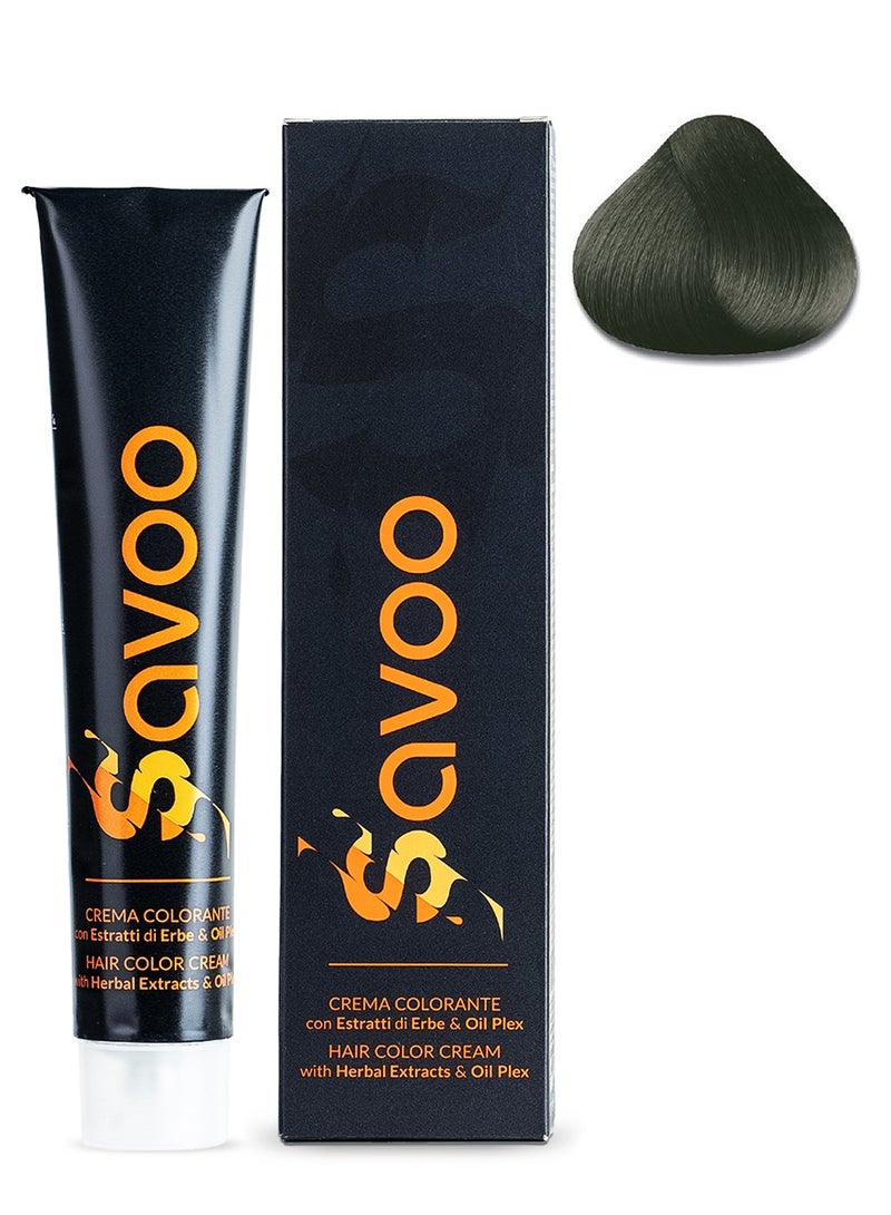 SAVOO Hair Color Cream #6.11 Dark Olive Blonde – Permanent Hair Dye with Oil Plex & Botanical Extracts | 100ml | Deep Cool Blonde with Ashy Olive Tones | 100% Grey Coverage - Image 2