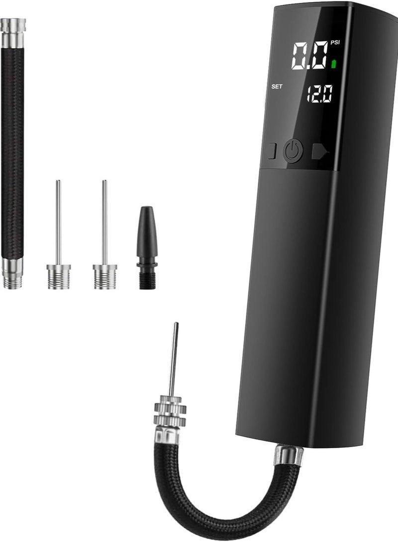 Bukela Electric Ball Pump,Smart Football Pump Portable Fast Ball Inflation with Accurate Pressure Gauge and Digital LCD Display for Football Basketball Volleyball Rugby (2 Needle and 1 Nozzle) - Image 1