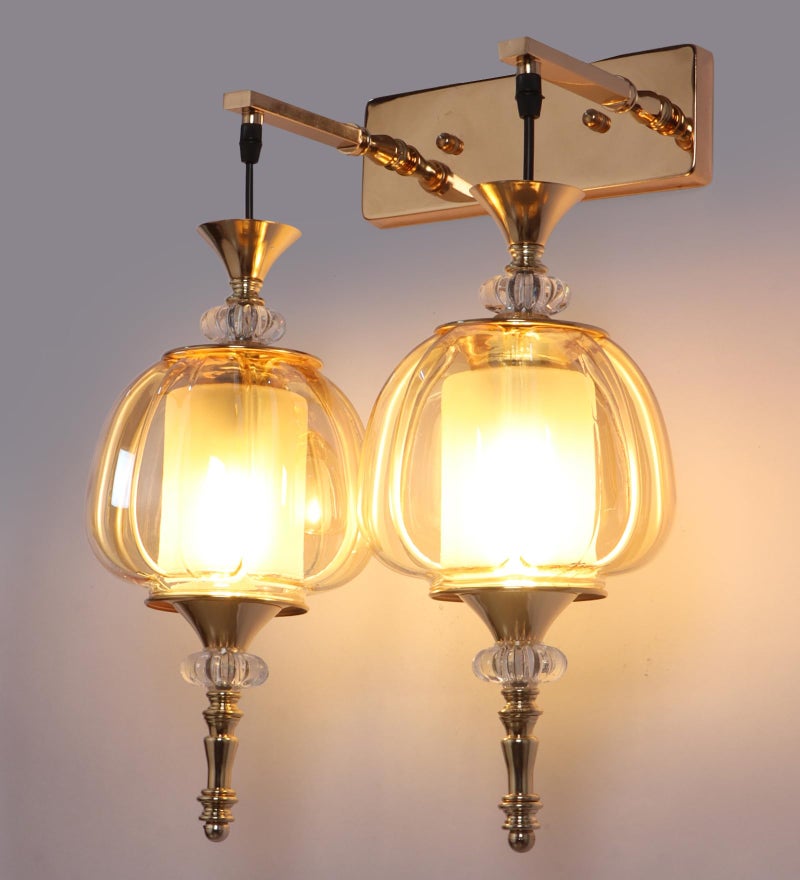 ELIANTE Serenique Twin Pendant Wall Light | Elegant Double Glass Wall Lamp for Living Room & Hallway | 3 Years Warranty | Free Bulb - Image 5