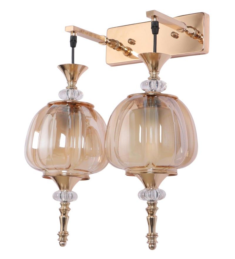 ELIANTE Serenique Twin Pendant Wall Light | Elegant Double Glass Wall Lamp for Living Room & Hallway | 3 Years Warranty | Free Bulb - Image 2