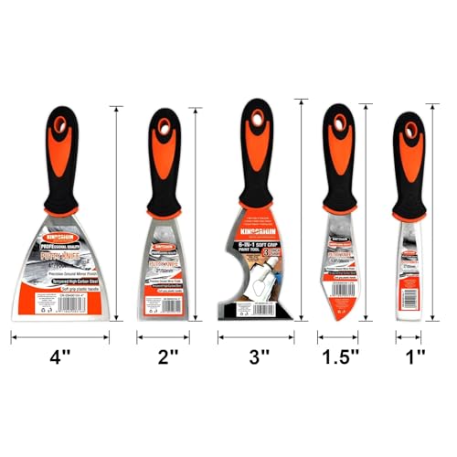 Kingorigin Putty Knife Set, 5 Piece Stainless Steel Paint Scraper (1" 1.5" 2" 3" 4"), Multi-use Scraper Tool, Spackle Knife for Applying Putty, Filling Gaps, Scraping Away Old Paint or Caulk - Image 3