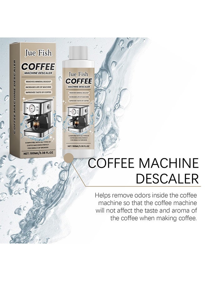 JUE FISH Coffee Machine Descaler 100ml, Deep Cleans Limescale & Coffee Oils, Environmentally Friendly Universal Descaling Agent for Coffee and Espresso Machines, Powerful Formula Removes Tough Dirt and Grease - Image 4