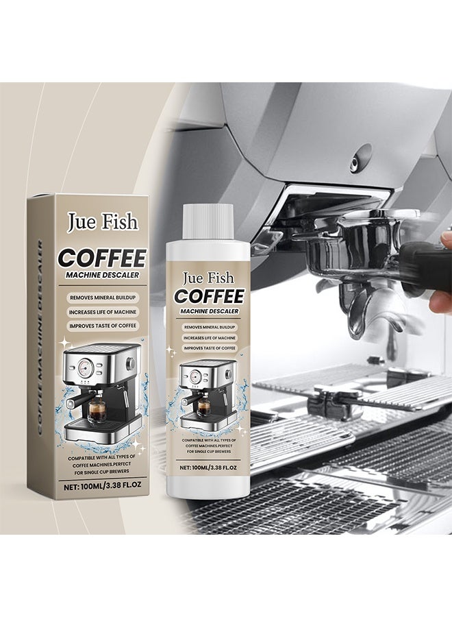 JUE FISH Coffee Machine Descaler 100ml, Deep Cleans Limescale & Coffee Oils, Environmentally Friendly Universal Descaling Agent for Coffee and Espresso Machines, Powerful Formula Removes Tough Dirt and Grease - Image 3