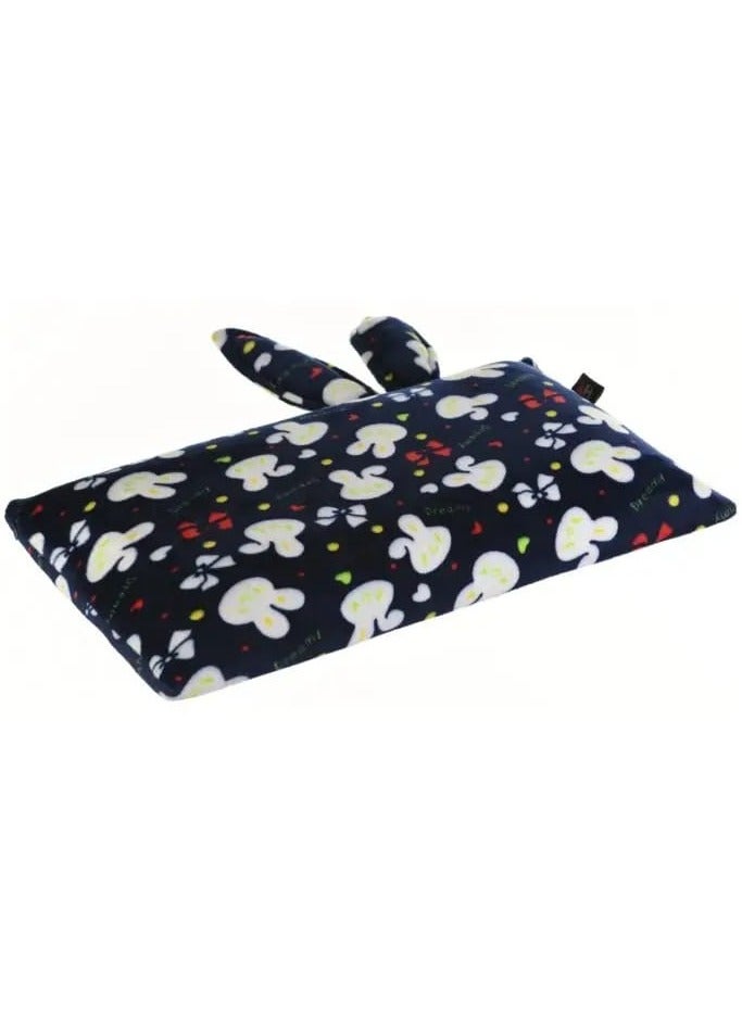 Max Comfort Medical pillow for newborns and infants - a comfortable pillow for the child with a washable velor outer cover and cheerful colors, decorated navy blue  - Image 1
