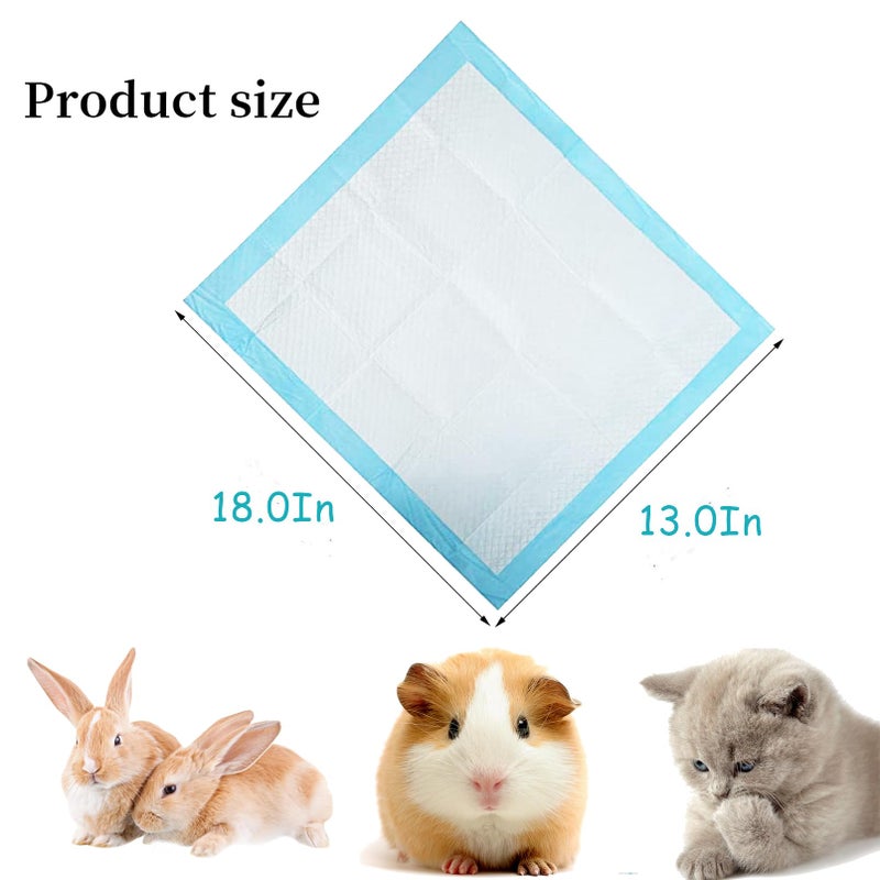 MUYG 100 Pcs Disposable Rabbit Pee Pads,Small Animal Potty Training Pads Guinea Pig Cage Liners Leak-Proof Super Absorbent with Quick-Dry Surface Small Pet for Kitten Hedgehog Hamster Chinchilla - Image 2