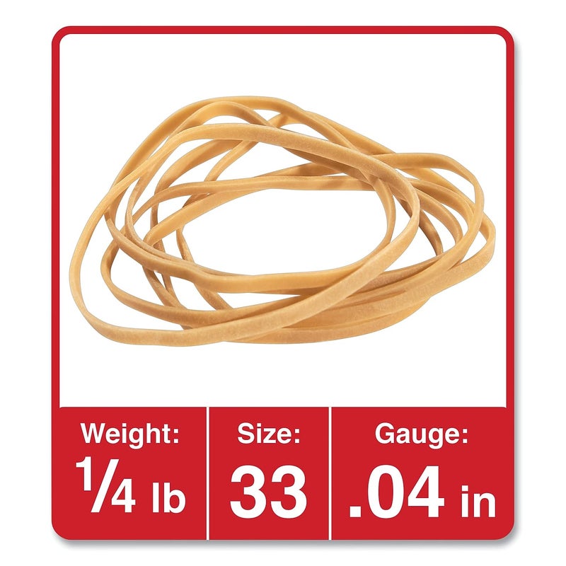 UNIVERSAL Rubber Bands, Size 33, 0.04" Gauge, Beige, 4 oz Box, 160/Pack - Image 2